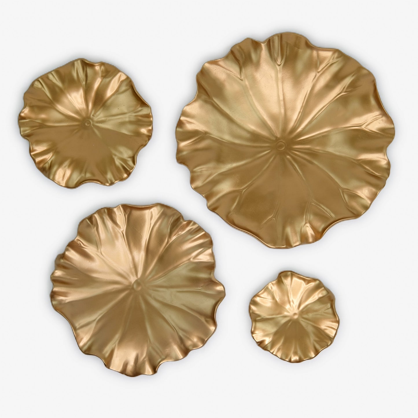 Lotus Leaves Wall Decor set in Gold