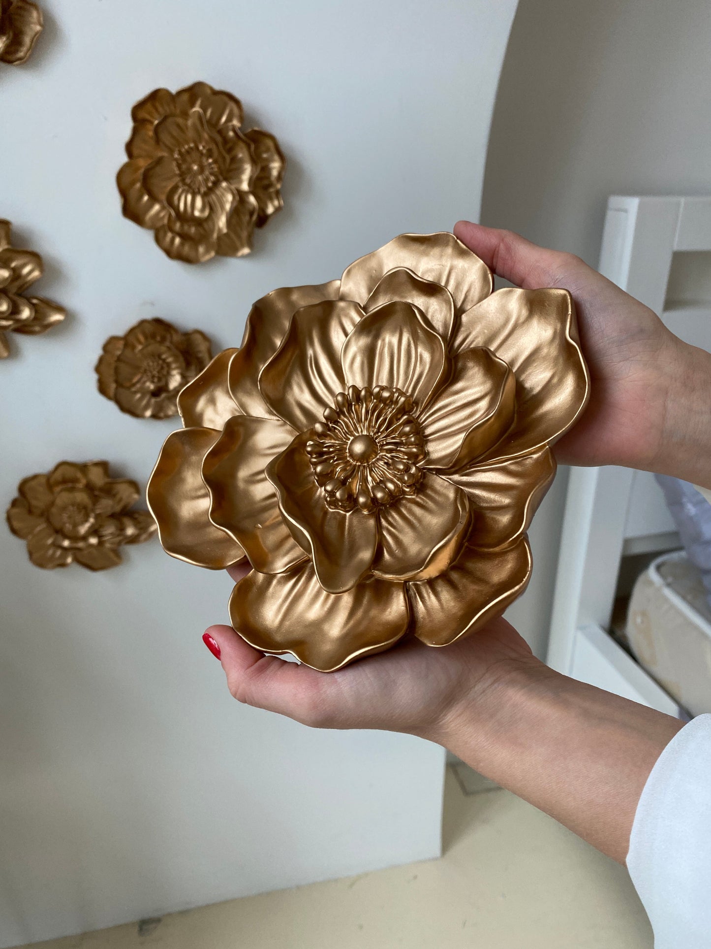 Peony Flowers Wall Decor in Gold